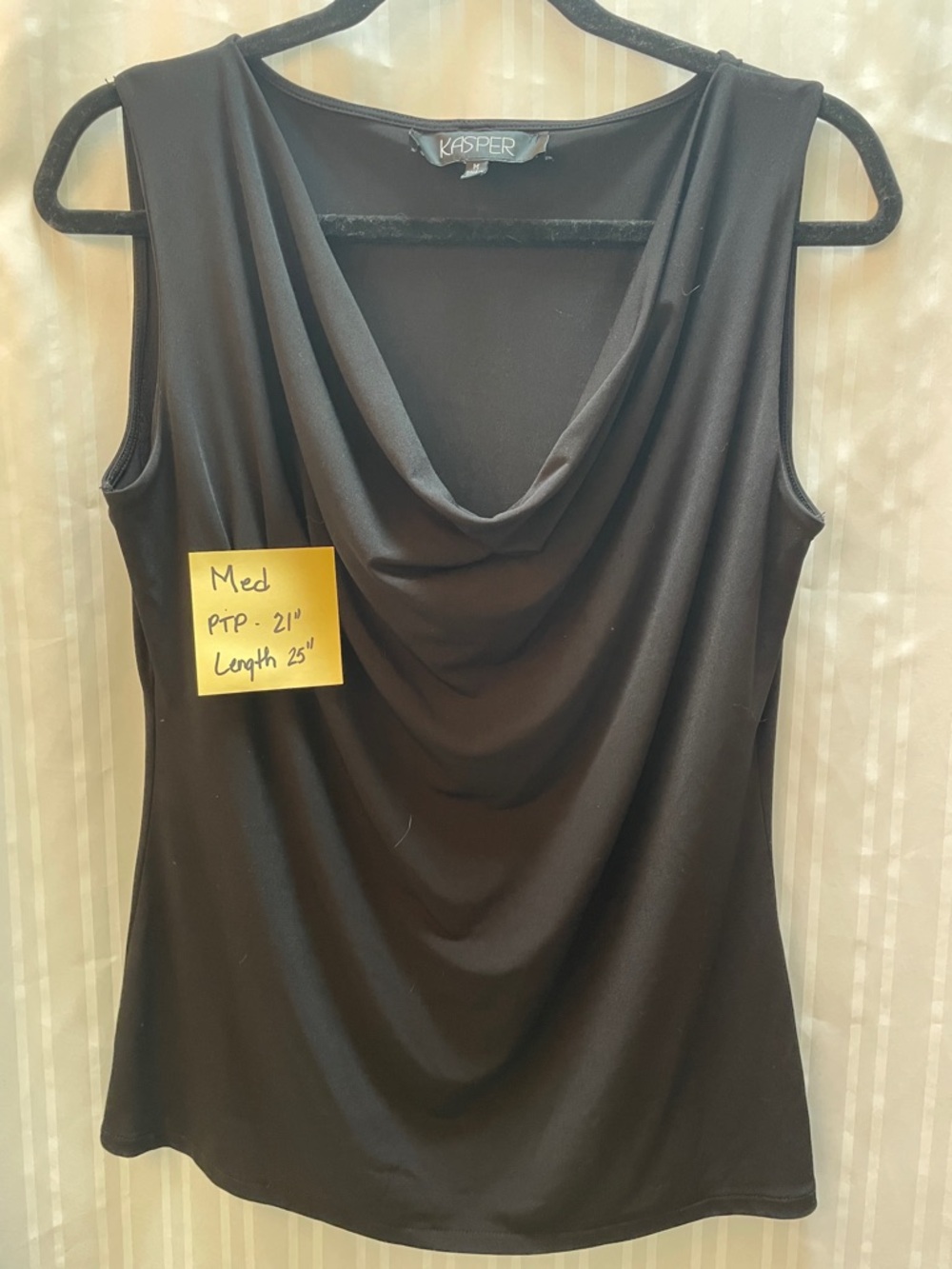 Kasper Black Cowl Neck Sleeveless Camisole